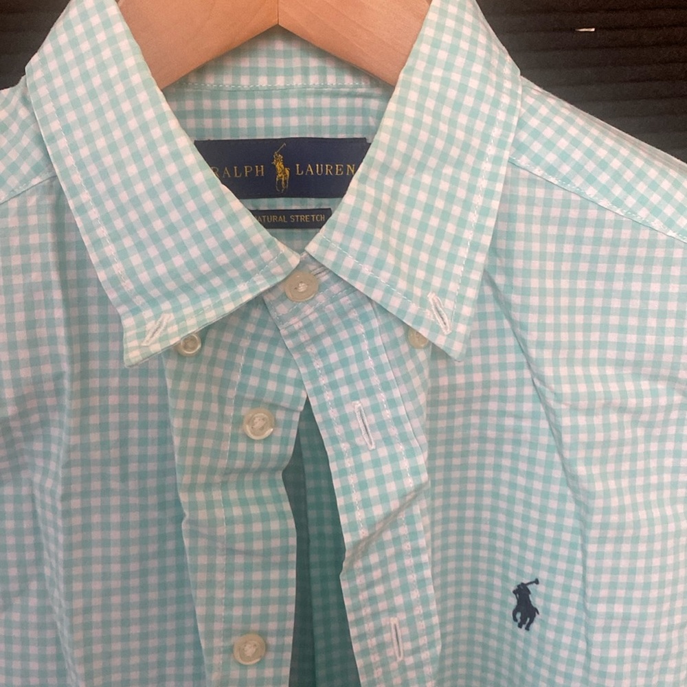 Ralph Lauren, gingham, button-down, boys, shirt, and NWOT
